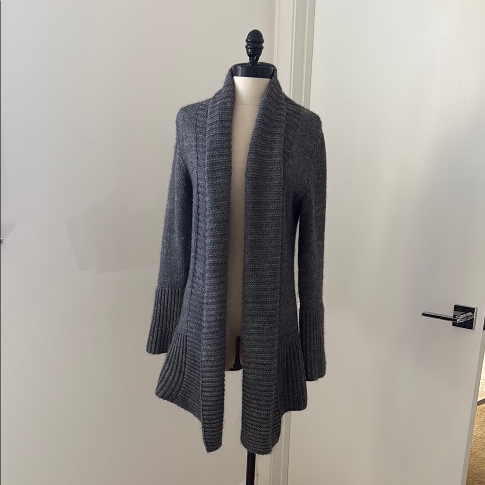 Women's Gray Open Front Sweater